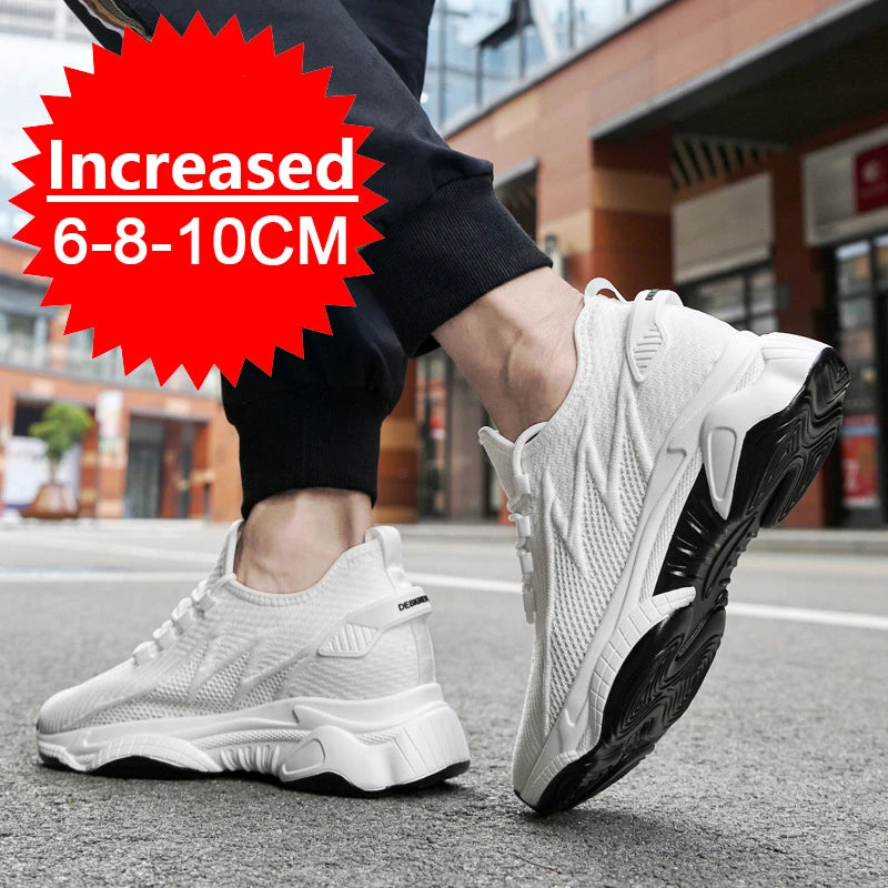 Men’s Height Increasing Sneakers – 10cm 8cm 6cm Elevator Casual Shoes