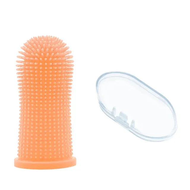 Spazzolino per cani a dito in silicone morbido