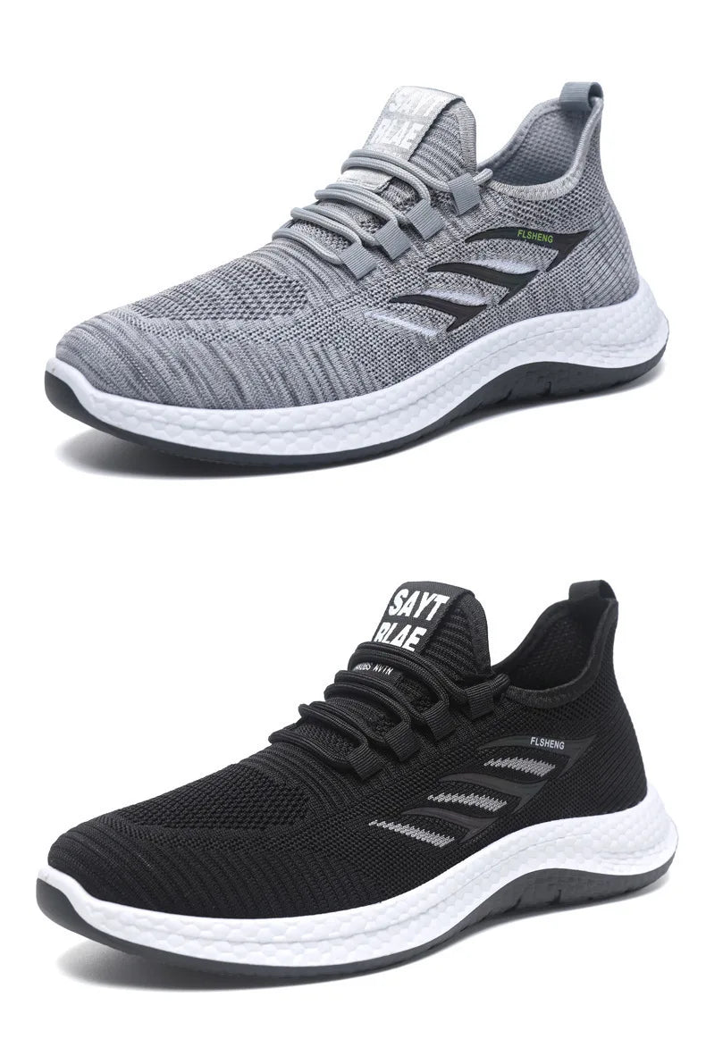 Męskie oddychające siateczkowe buty sportowe – lekkie casualowe sneakersy do biegania
