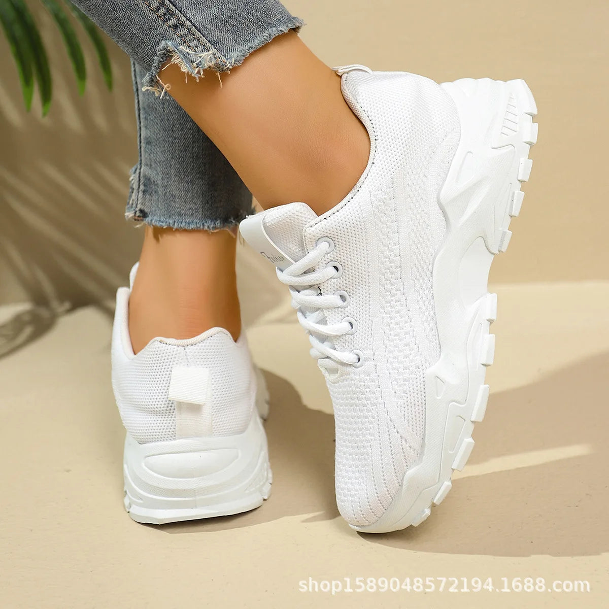 Damskie lekkie buty do biegania – oddychające siateczkowe sneakersy sportowe