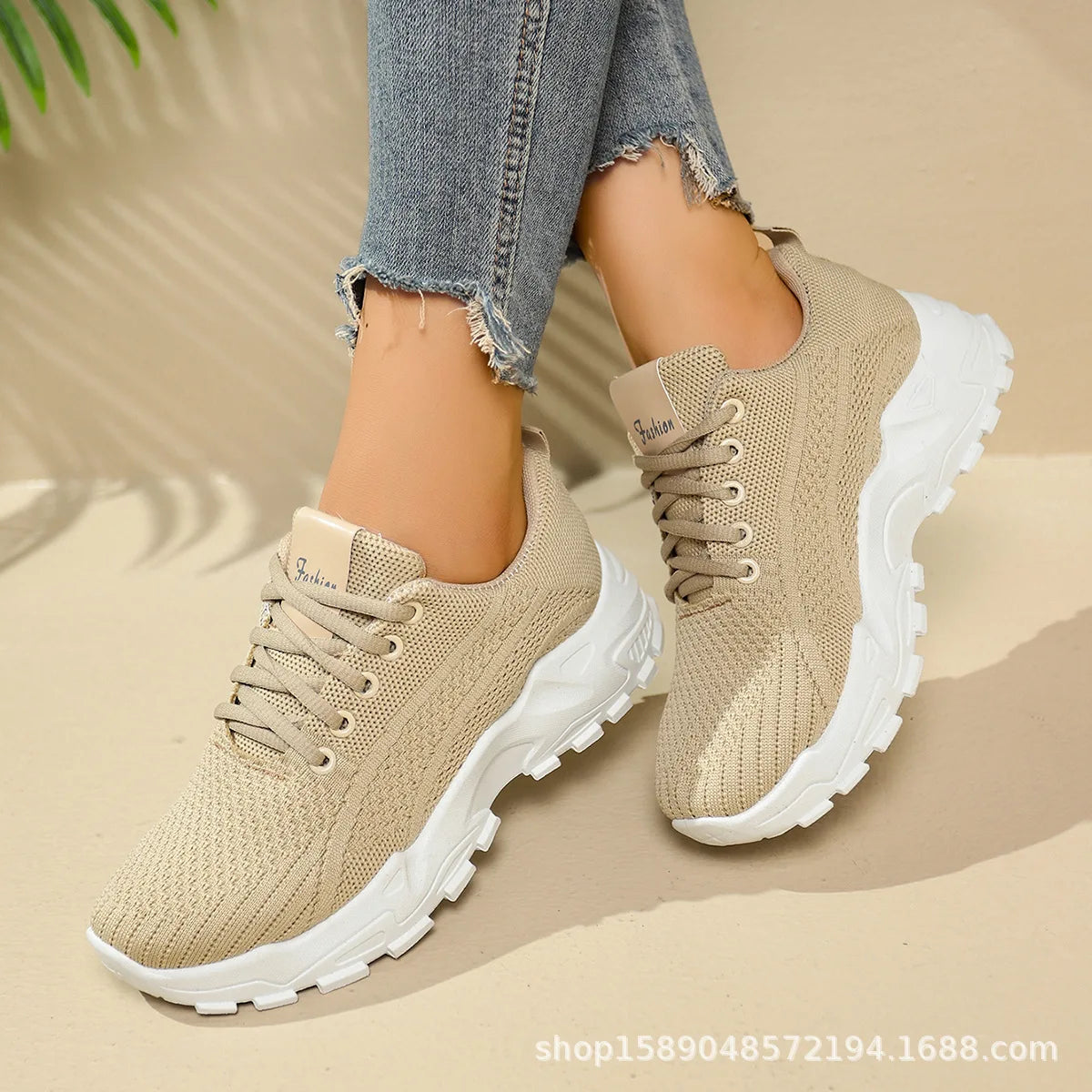 Damskie lekkie buty do biegania – oddychające siateczkowe sneakersy sportowe