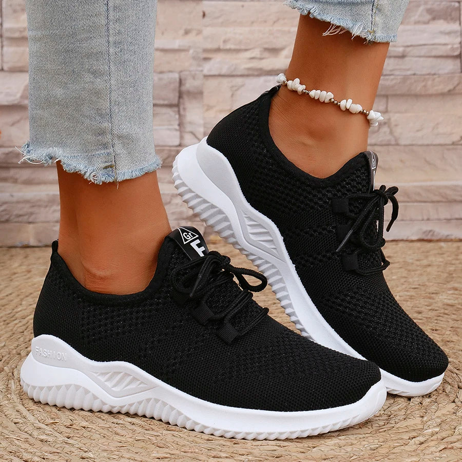 Sneakers da donna per camminata all'aperto – traspiranti in maglia, leggere e antiscivolo, scarpe comode